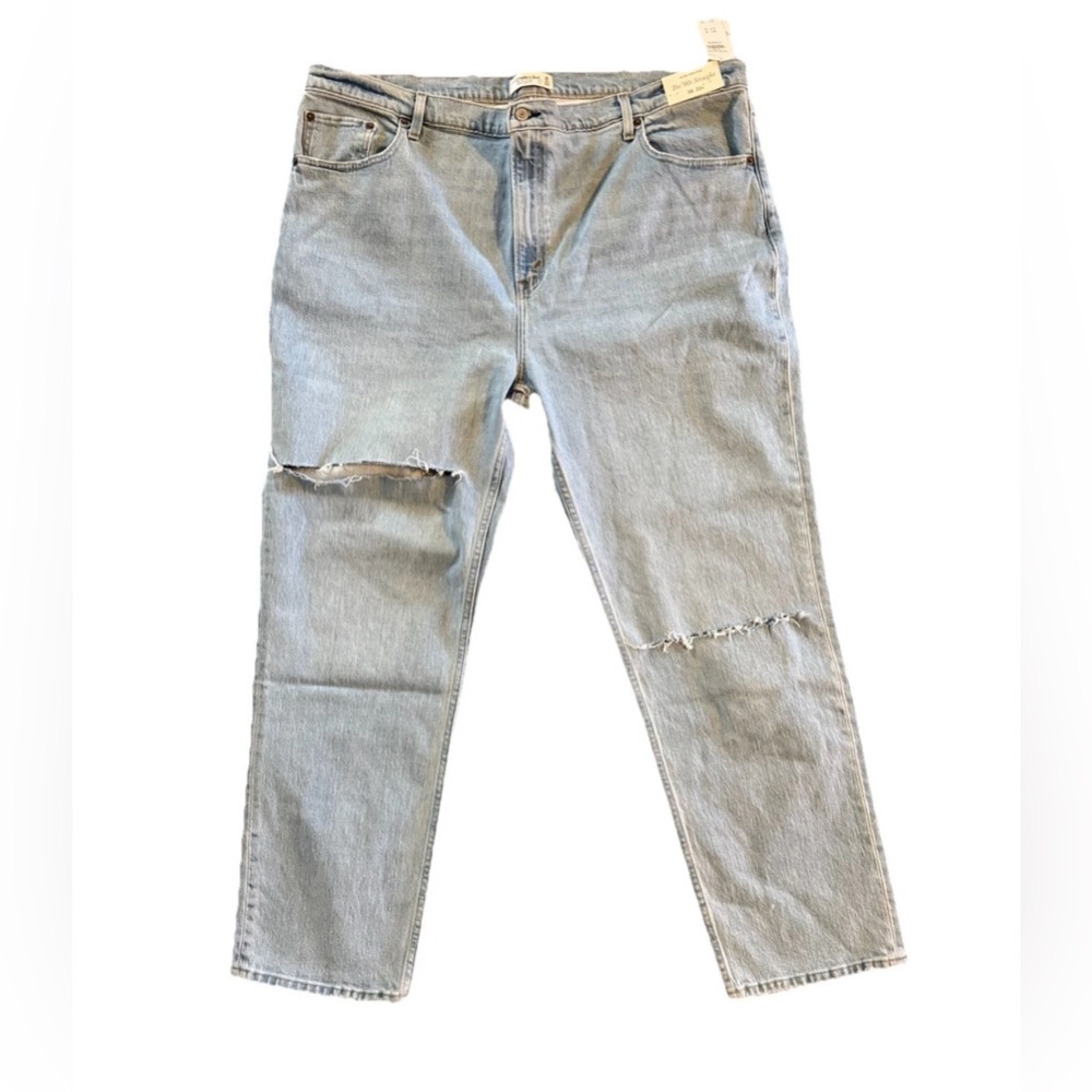 Abercrombie & Fitch The 90s Ultra High Rise Jeans Distressed Light 36/22R Plus